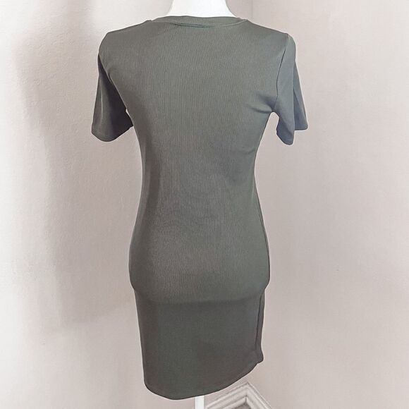 Forever 21 Olive Green Sweater Bodycon Mini Dress; SZ M; Good Condition - Picture 3 of 8